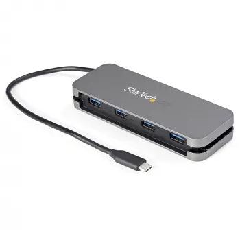 StarTech.com ~4-portový USB C hub – 4x USB-A – USB 3.0 Type-C hub – USB 3.2 Gen 1 (5 Gbps) – napájaný z USB prenosný USB-C na USB-A adaptér hub pre notebook – 11,2 palca (28,5 cm) kábel s manažmentom káblov