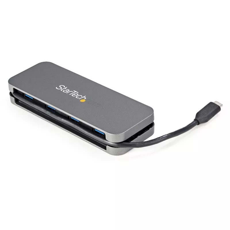 StarTech.com ~4-portový USB C hub – 4x USB-A – USB 3.0 Type-C hub – USB 3.2 Gen 1 (5 Gbps) – napájaný z USB prenosný USB-C na USB-A adaptér hub pre notebook – 11,2 palca (28,5 cm) kábel s manažmentom káblov