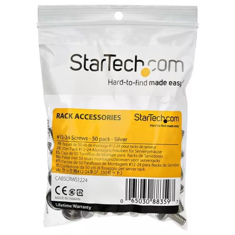 StarTech.com 12-24 serverové rackové skrutky – 50 ks balenie – niklované