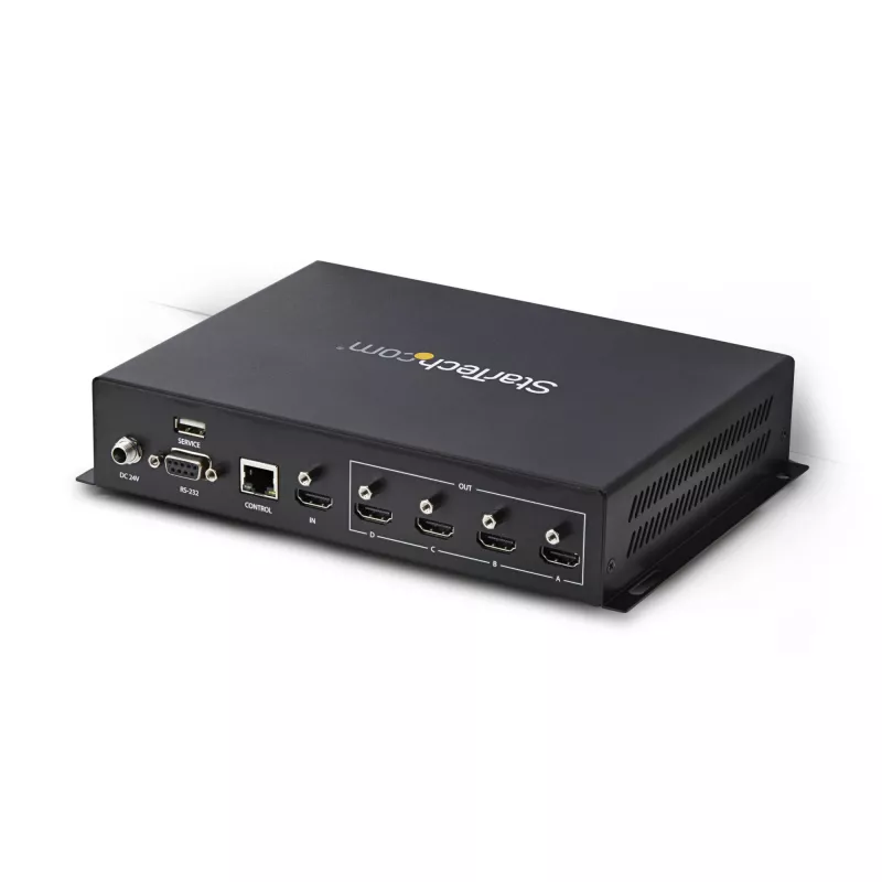 StarTech.com 2x2 HDMI videostena ovládač – 4K 60 Hz HDMI 2.0 video vstup na 4x 1080p výstup – videostena procesor pre viacero monitorov – videostena splitter – RS232/Ethernet ovládanie