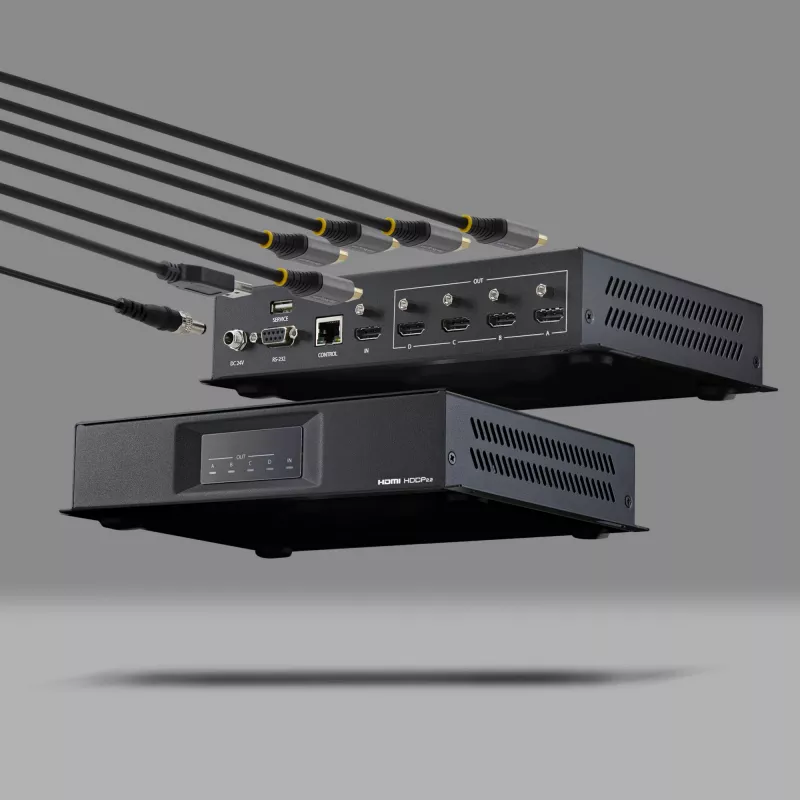 StarTech.com 2x2 HDMI videostena ovládač – 4K 60 Hz HDMI 2.0 video vstup na 4x 1080p výstup – videostena procesor pre viacero monitorov – videostena splitter – RS232/Ethernet ovládanie
