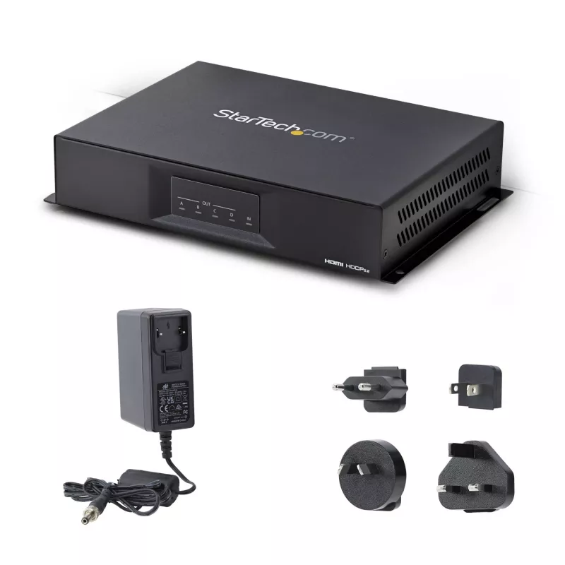 StarTech.com 2x2 HDMI videostena ovládač – 4K 60 Hz HDMI 2.0 video vstup na 4x 1080p výstup – videostena procesor pre viacero monitorov – videostena splitter – RS232/Ethernet ovládanie