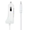 StarTech.com Lightning autonabíjačka so špirálovým káblom, 1 m Lightning špirálový kábel, 12 W, biela, 2-portový USB auto nabíjací adaptér pre telefóny a tablety, dual-USB auto iPhone nabíjačka