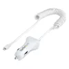 StarTech.com Lightning autonabíjačka so špirálovým káblom, 1 m Lightning špirálový kábel, 12 W, biela, 2-portový USB auto nabíjací adaptér pre telefóny a tablety, dual-USB auto iPhone nabíjačka