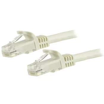 StarTech.com 7,5m CAT6 Ethernet kábel - biela CAT 6 Gigabit Ethernet kábel - 250MHz 100W PoE RJ45 UTP sieťový/patch kábel s ochranou západky a odľahčením ťahu, jednotlivo testovaný