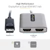 StarTech.com DP na Dual HDMI MST HUB - Dual HDMI 4K 60Hz - DisplayPort multi-monitor adaptér s 30 cm káblom - DP 1.4 Multi Stream Transport Hub, DSC | HBR3 - DP na HDMI splitter
