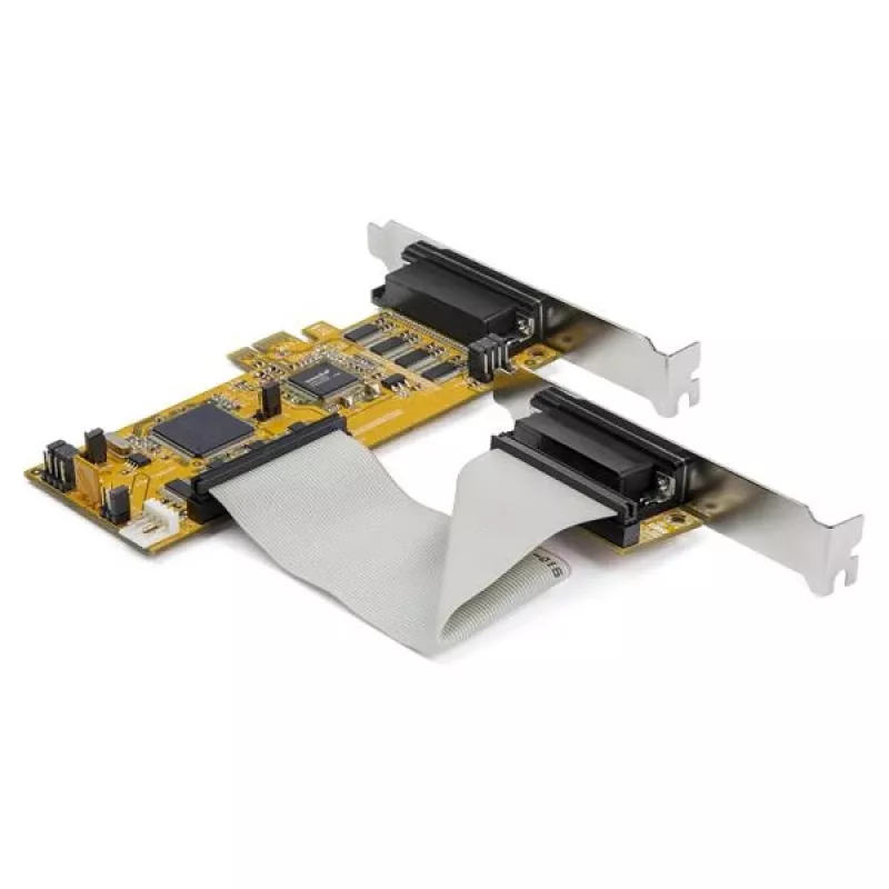 StarTech.com 8-port PCI Express RS232 sériová adaptérová karta, PCIe RS232 sériová karta, 16C1050 UART, Low Profile sériová DB9 riadiaca/rozširujúca karta, 15 kV ESD ochrana, iba Windows – TAA