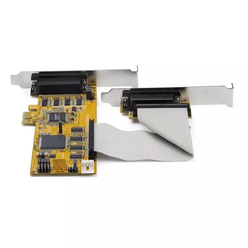 StarTech.com 8-port PCI Express RS232 sériová adaptérová karta, PCIe RS232 sériová karta, 16C1050 UART, Low Profile sériová DB9 riadiaca/rozširujúca karta, 15 kV ESD ochrana, iba Windows – TAA