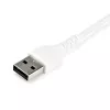 StarTech.com 2m USB-A na USB-C nabíjací kábel – odolný rýchlonabíjací a synchronizačný USB 2.0 na USB Type-C dátový kábel – odolný TPE plášť aramidové vlákno M/M 3A biely – Samsung S10, iPad Pro, Pixel