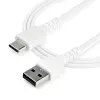 StarTech.com 2m USB-A na USB-C nabíjací kábel – odolný rýchlonabíjací a synchronizačný USB 2.0 na USB Type-C dátový kábel – odolný TPE plášť aramidové vlákno M/M 3A biely – Samsung S10, iPad Pro, Pixel