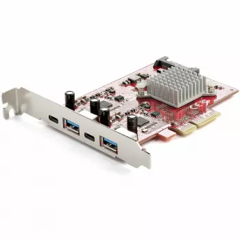 StarTech.com 4-port USB PCIe karta – 10-Gbit/s USB PCI-Express rozširujúca karta s 2 kontrolérmi – 2x USB-C a 2x USB-A porty (USB 3.2/3.1 Gen 2) – USB/USB-C PCIe karta – Full Profile