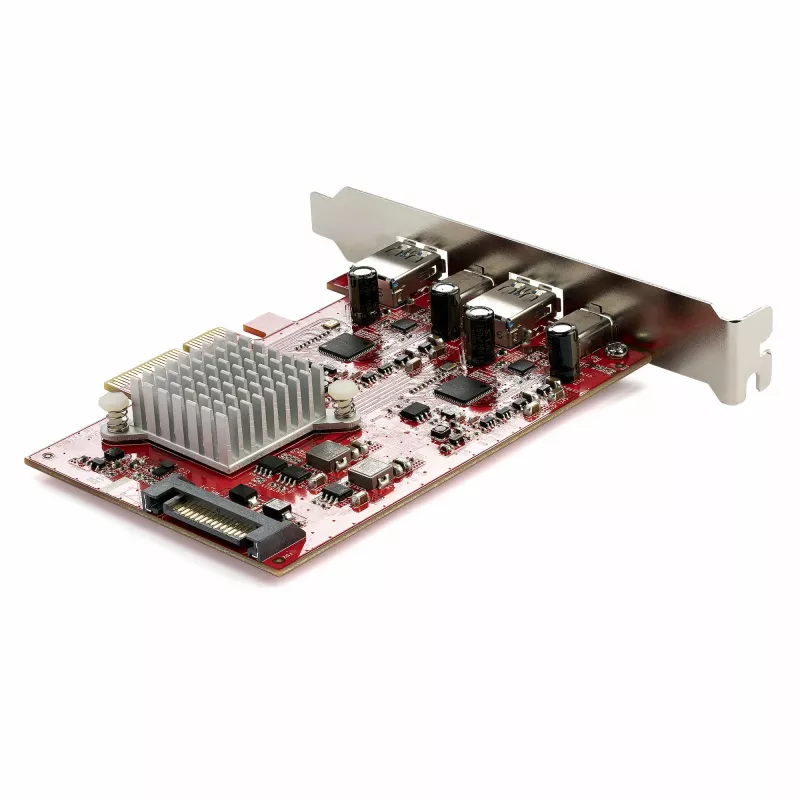 StarTech.com 4-port USB PCIe karta – 10-Gbit/s USB PCI-Express rozširujúca karta s 2 kontrolérmi – 2x USB-C a 2x USB-A porty (USB 3.2/3.1 Gen 2) – USB/USB-C PCIe karta – Full Profile