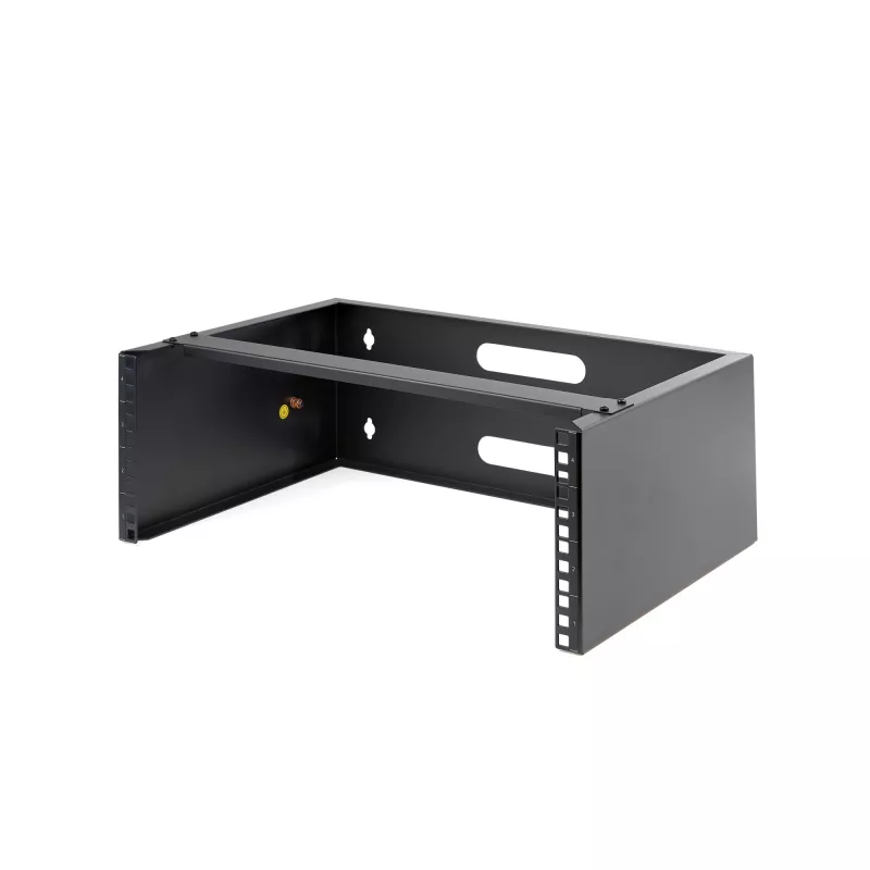 StarTech.com 4U nástenný sieťový rack – 14 inch hĺbka (plochý profil) – 19 inch držiak patch panelu pre ploché serverové a IT zariadenia, sieťové switche – nosnosť 20 kg, čierna