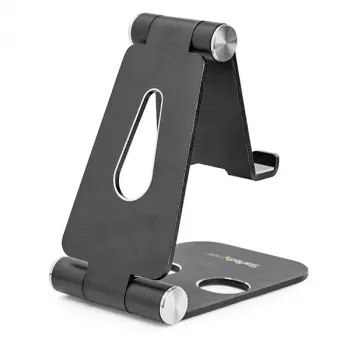 StarTech.com stojan na telefón a tablet – skladací univerzálny držiak pre mobilné zariadenia pre smartfóny & tablety – nastaviteľný ergonomický stojan na telefón s viacerými uhlami pre stôl – prenosný – čierny