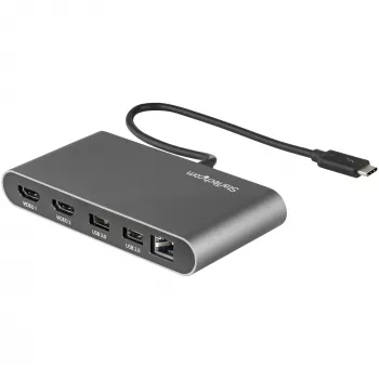 StarTech.com dual-monitor Thunderbolt Mini Dock, 4K 60Hz HDMI, hub bez ovládačov pre Windows & Mac, Gigabit Ethernet, 1 x USB 5Gbps & 1x USB 2.0, 28 cm kábel