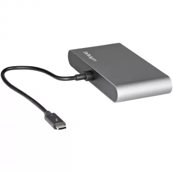 StarTech.com dual-monitor Thunderbolt Mini Dock, 4K 60Hz HDMI, hub bez ovládačov pre Windows & Mac, Gigabit Ethernet, 1 x USB 5Gbps & 1x USB 2.0, 28 cm kábel