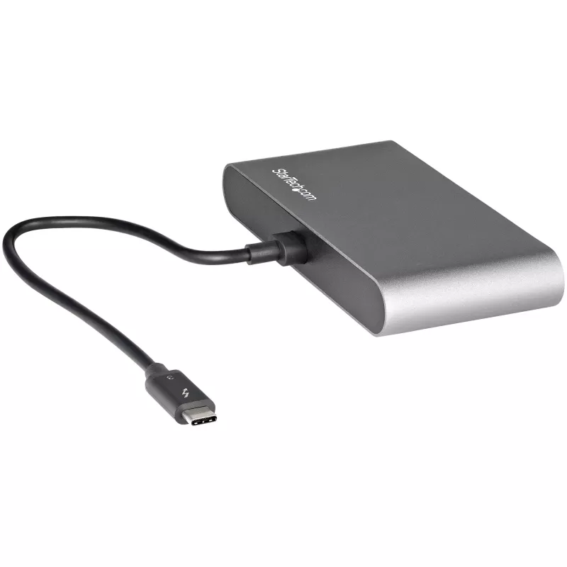 StarTech.com dual-monitor Thunderbolt Mini Dock, 4K 60Hz HDMI, hub bez ovládačov pre Windows & Mac, Gigabit Ethernet, 1 x USB 5Gbps & 1x USB 2.0, 28 cm kábel