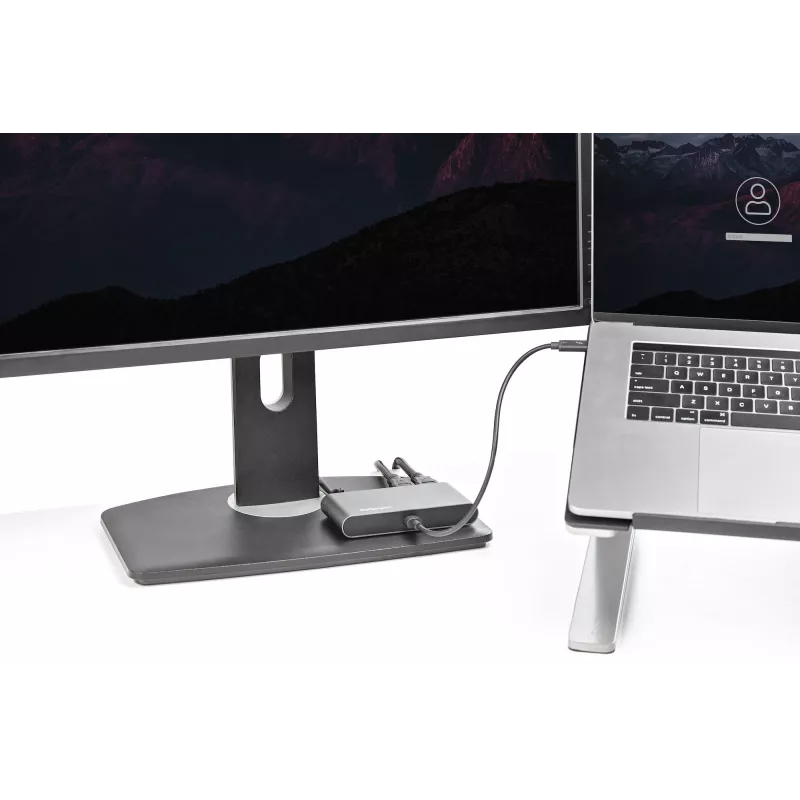 StarTech.com dual-monitor Thunderbolt Mini Dock, 4K 60Hz HDMI, hub bez ovládačov pre Windows & Mac, Gigabit Ethernet, 1 x USB 5Gbps & 1x USB 2.0, 28 cm kábel