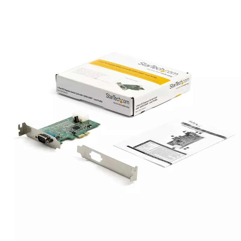 StarTech.com 4-portová PCI Express RS232 sériová adaptérová karta – PCIe RS232 sériový hostiteľský radič – PCIe na sériovú DB9 kartu – 16950 UART – rozširujúca karta – Windows/Linux