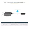 StarTech.com USB-C na DVI adaptér – 1920x1200p USB-C na DVI-D adaptér dongle – USB Type-C na DVI displej/monitor – video konvertor – kompatibilný s Thunderbolt 3 – 12