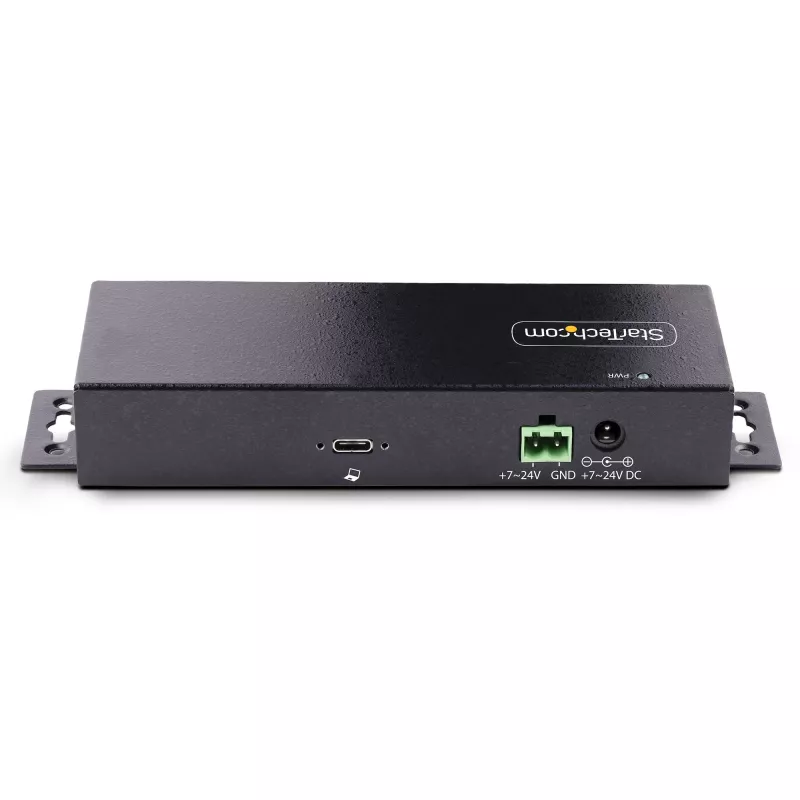 StarTech.com 7-portový priemyselný USB 10Gbps hub s napájacím zdrojom, kovový, montovateľný, 5x USB-A a 2x USB-C downstream porty, ESD ochrana, Powered USB hub, TAA