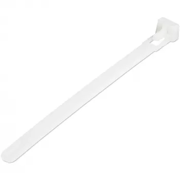 StarTech.com 12 cm opakovane použiteľné viazacie pásky – 7 mm široké, 30 mm priemer zväzku, 22 kg pevnosť v ťahu, rozopínateľné nylonové pásky, interiér/exteriér, 94V-2/UL certifikované, 100 ks balenie – biele