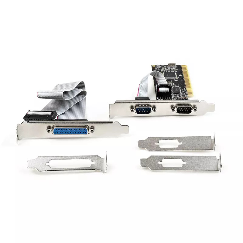 StarTech.com PCI Serial Parallel Combo karta s dvoma sériovými RS232 portami (DB9) & 1x paralelným LPT portom (DB25) – PCI combo adaptérová karta – PCI rozširujúca karta radič – PCI na tlačiareň karta
