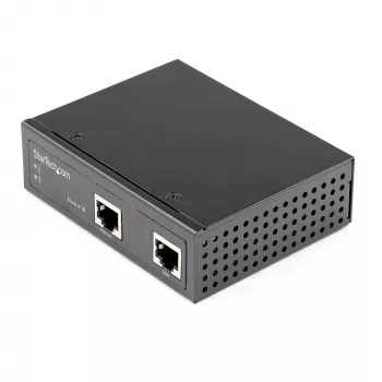 StarTech.com Industrial Gigabit Ethernet PoE Injector - 30W 802.3at PoE+ Midspan 48V-56VDC DIN Rail Power Over Ethernet Injector Adapter - -40C to +75C kamery/senzory/WLAN prístup