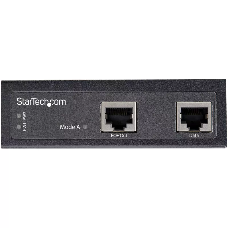 StarTech.com Industrial Gigabit Ethernet PoE Injector - 30W 802.3at PoE+ Midspan 48V-56VDC DIN Rail Power Over Ethernet Injector Adapter - -40C to +75C kamery/senzory/WLAN prístup
