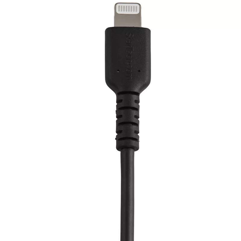 StarTech.com 30 cm robustný čierny kábel USB-A na Lightning – heavy-duty drsný aramidový USB Type-A na Lightning nabíjací/synchronizačný kábel – Apple MFi certifikovaný iPad/iPhone 12