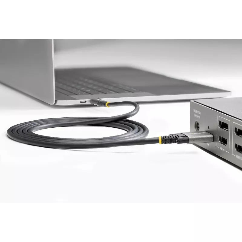 StarTech.com 50cm (20″) bočne skrutkovateľný USB-C kábel 10Gbps – USB 3.1/3.2 Gen 2 Type-C kábel – 100W (5A) Power Delivery nabíjanie, DP Alt Mode – Dvojité skrutkové zaistenie – USB-C kábel nabíjanie/synchronizácia