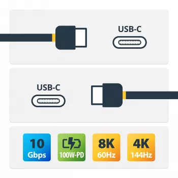 StarTech.com 50 cm horný skrutkovo zaistený USB-C kábel 10 Gb/s – USB 3.1/3.2 Gen 2 Type-C kábel – 100 W (5 A) Power Delivery nabíjanie, DP Alt Mode – jednoduché skrutkové zaistenie, USB-C kábel nabíjanie/synchronizácia