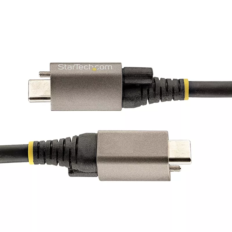 StarTech.com 50 cm horný skrutkovo zaistený USB-C kábel 10 Gb/s – USB 3.1/3.2 Gen 2 Type-C kábel – 100 W (5 A) Power Delivery nabíjanie, DP Alt Mode – jednoduché skrutkové zaistenie, USB-C kábel nabíjanie/synchronizácia