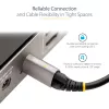 StarTech.com 50 cm horný skrutkovo zaistený USB-C kábel 10 Gb/s – USB 3.1/3.2 Gen 2 Type-C kábel – 100 W (5 A) Power Delivery nabíjanie, DP Alt Mode – jednoduché skrutkové zaistenie, USB-C kábel nabíjanie/synchronizácia