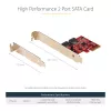 StarTech.com SATA PCIe karta - 2-portová PCIe SATA rozširujúca karta - 6 Gb/s - Full/Low Profile - PCI Express na SATA adaptér/radič - ASM1062R SATA RAID - PCIe na SATA konvertor