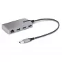StarTech.com 3-portový USB hub s Ethernetom - 3x USB-A porty - Gigabit Ethernet (RJ-45) - USB 3.0 5 Gb/s - napájaný zbernice - 30 cm dlhý kábel - prenosný USB hub adaptér pre laptop s GbE