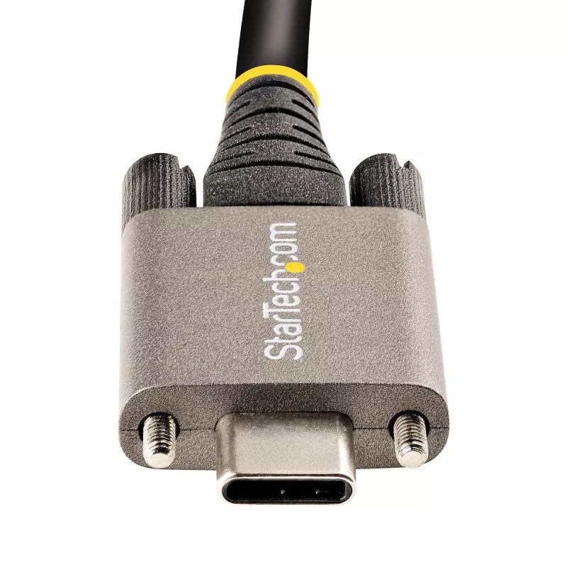StarTech.com 0,91 m bočne skrutkovo zaistený USB-C kábel 10 Gb/s – USB-IF certifikovaný USB-C kábel – USB 3.1/3.2 Gen 2 Type-C kábel – 100 W (5 A) Power Delivery nabíjanie, DP Alt Mode – dvojité skrutkové zaistenie – USB-C kábel nabíjanie/synchronizácia