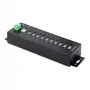StarTech.com 10-portový priemyselný USB 2.0 hub, robustný USB hub s ESD ochranou úrovne 4, DIN/nástenná/stolová montáž USB-A HUB, rozšírenie USB portov so zaistiteľnými konektormi, multiportový USB hub