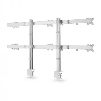 StarTech.com držiak na stôl pre šesť monitorov s priečnym nosníkom, pre počítačové obrazovky do 32 palcov, max. 8 kg na monitor, dvojitý stĺp, C-svorka/prevlečenie cez stôl, výškovo nastaviteľný