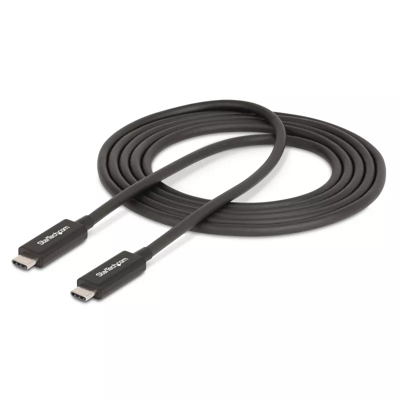 StarTech.com 2m aktívny Thunderbolt 4 kábel, 40 Gbit/s, 100W Power Delivery, 4K/8K video, Intel-certifikovaný Thunderbolt kábel – Kompatibilný s USB4/Thunderbolt 4/USB 3.2/USB Type-C/DisplayPort/Thunderbolt 3