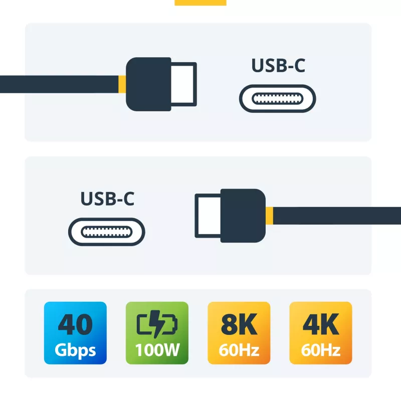StarTech.com 2m aktívny Thunderbolt 4 kábel, 40 Gbit/s, 100W Power Delivery, 4K/8K video, Intel-certifikovaný Thunderbolt kábel – Kompatibilný s USB4/Thunderbolt 4/USB 3.2/USB Type-C/DisplayPort/Thunderbolt 3