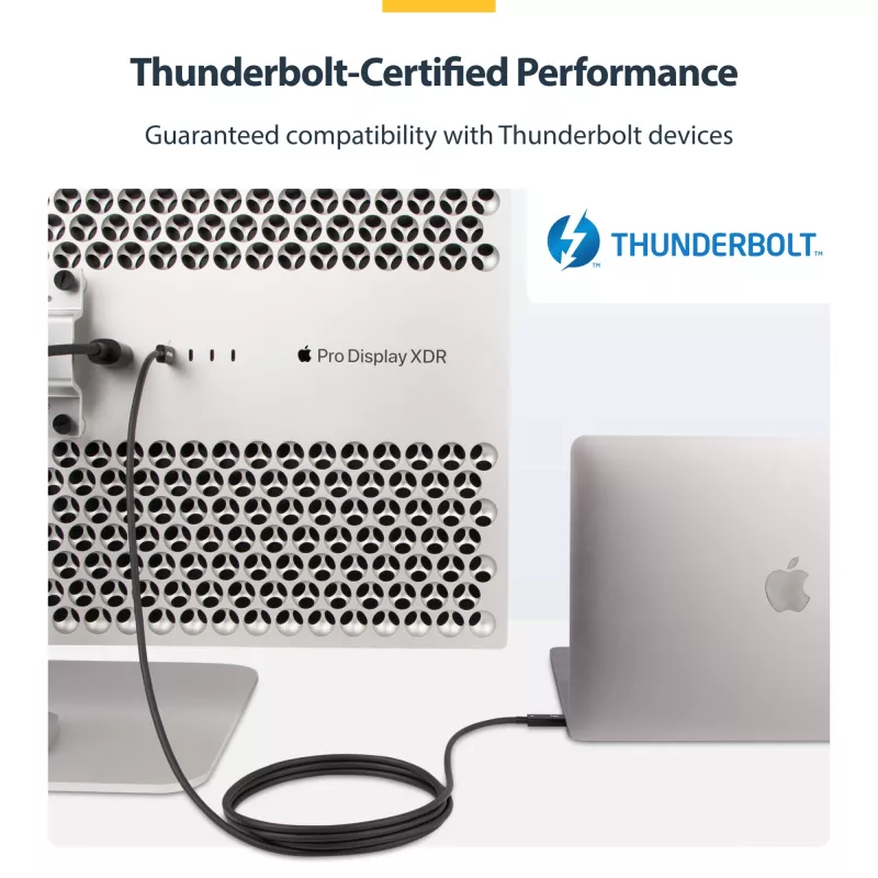 StarTech.com 2m aktívny Thunderbolt 4 kábel, 40 Gbit/s, 100W Power Delivery, 4K/8K video, Intel-certifikovaný Thunderbolt kábel – Kompatibilný s USB4/Thunderbolt 4/USB 3.2/USB Type-C/DisplayPort/Thunderbolt 3