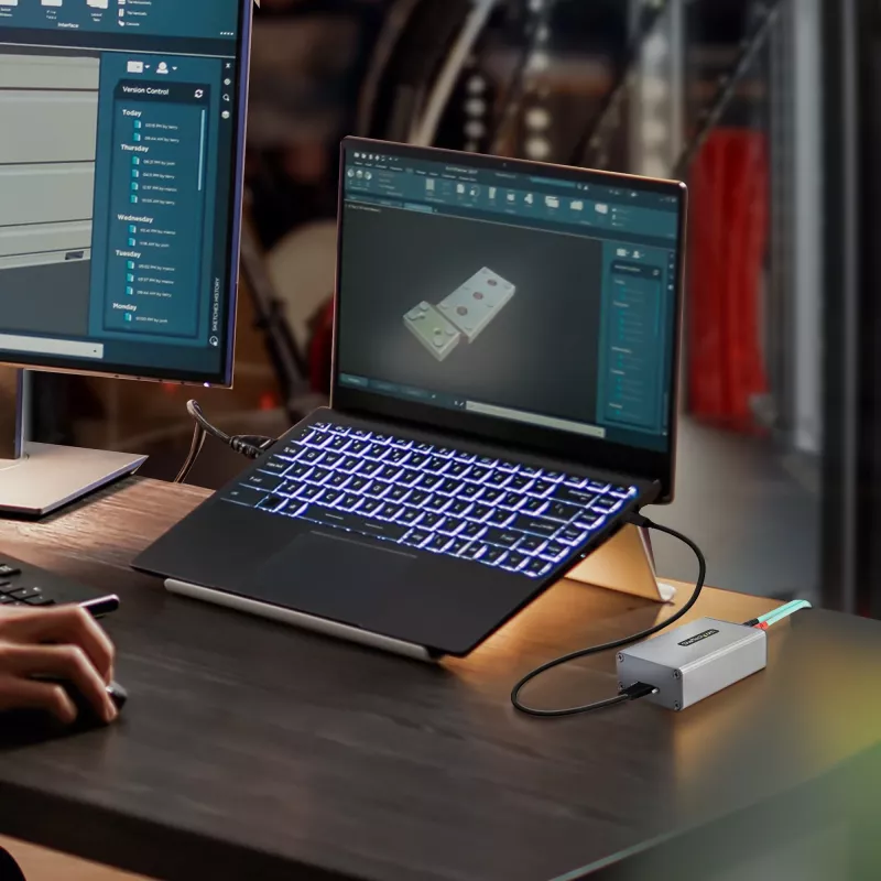 StarTech.com 2-portový USB 3.0 extender cez OM3 multimódové vlákno – LC/LC – 2x 5 Gb/s USB-A hub – dosah 350 m (1150 stôp) – odolný USB optický extender – optický USB extender