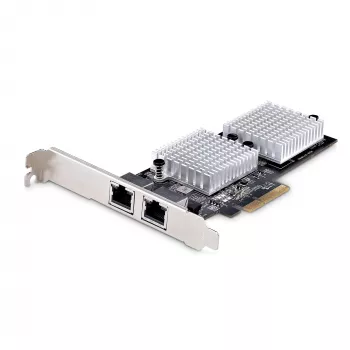 StarTech.com 2-portová 10GbE PCIe sieťová adaptérová karta, sieťová karta pre PC/servery, šesťrýchlostná PCIe Ethernet karta s podporou Jumbo Frame, NIC/LAN rozhranie karta, 10GBASE-T a NBASE-T