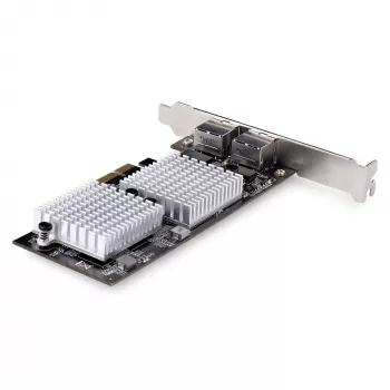 StarTech.com 2-portová 10GbE PCIe sieťová adaptérová karta, sieťová karta pre PC/servery, šesťrýchlostná PCIe Ethernet karta s podporou Jumbo Frame, NIC/LAN rozhranie karta, 10GBASE-T a NBASE-T