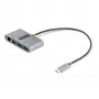 StarTech.com 3-portový USB-C hub s Ethernetom - 3x USB-A - Gigabit Ethernet - USB 3.0 5Gbps - napájaný zbernice - 1ft/30cm dlhý USB Type-C hostiteľský kábel - GbE - prenosný USB-C na USB-A hub