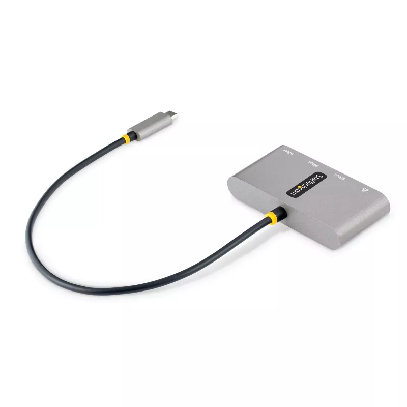 StarTech.com 3-portový USB-C hub s Ethernetom - 3x USB-A - Gigabit Ethernet - USB 3.0 5Gbps - napájaný zbernice - 1ft/30cm dlhý USB Type-C hostiteľský kábel - GbE - prenosný USB-C na USB-A hub