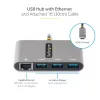 StarTech.com 3-portový USB-C hub s Ethernetom - 3x USB-A - Gigabit Ethernet - USB 3.0 5Gbps - napájaný zbernice - 1ft/30cm dlhý USB Type-C hostiteľský kábel - GbE - prenosný USB-C na USB-A hub