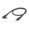StarTech.com 50 cm robustný pravouhlý USB-C kábel, USB 3.2 Gen 2 (10 Gbit/s), plne vybavený USB-C na C dátový kábel, 4K 60Hz DP Alt mód, 100 W Power Delivery – 90-stupňový USB Type-C kábel