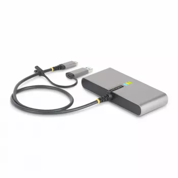 StarTech.com 2-portový USB-C hub s Ethernetom a RS-232, pripojený USB-C na USB-A dongle, 100 W PD priechod, 2x USB-A 5 Gbit/s, Gigabit Ethernet, RS232 sériový (FTDI)